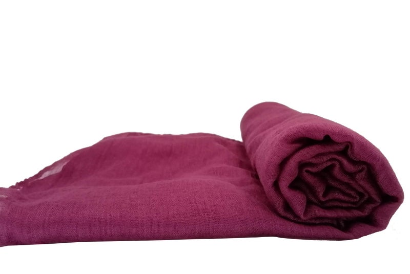 woogwin Women's Cotton Scarves Lady Light Soft Fashion Solid Scarf Wrap Shawl (One Size, Purple) - Image 3